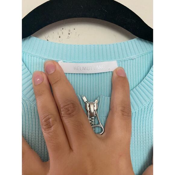 Helmut Lang Zip Crewneck Tee in Light Blue size S - Picture 3 of 6
